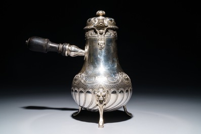 A French silver four-piece coffee and tea set, Lapar, Paris, 19th C.