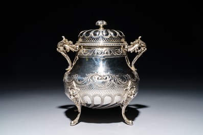 A French silver four-piece coffee and tea set, Lapar, Paris, 19th C.