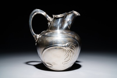 A silver Jugendstil water jug, Germany, early 20th C.