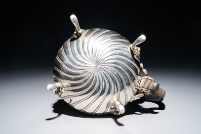 A French silver four-piece coffee and tea set, Lapar, Paris, 19th C.