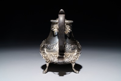 A French silver four-piece coffee and tea set, Lapar, Paris, 19th C.