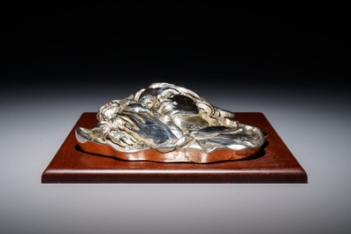 A Russian silver relief icon: Theotokos of Vladimir, 19th C.