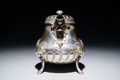 A French silver four-piece coffee and tea set, Lapar, Paris, 19th C.