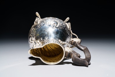 A French silver four-piece coffee and tea set, Lapar, Paris, 19th C.