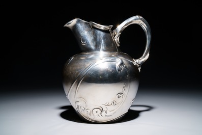 A silver Jugendstil water jug, Germany, early 20th C.