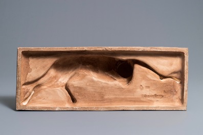 Maurice Guiraud Rivi&egrave;re (1881-1947): Mod&egrave;le d'un chien en c&eacute;ramique Art Deco
