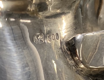 A silver Jugendstil water jug, Germany, early 20th C.