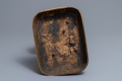 Jean-Didier Debut (1824-1893): Porteur d&rsquo;eau arabe, een koud beschilderd bronzen beeld