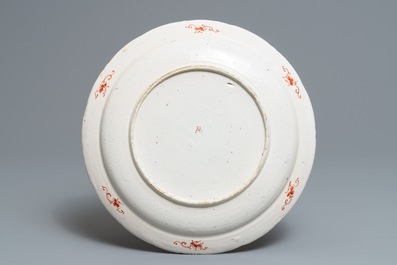 A Dutch Delft dor&eacute; dish with floral design, 18th C.