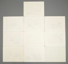Ten lithographic prints after an album by Shen Zhou (1427-1509), China, 1st half 20th C.