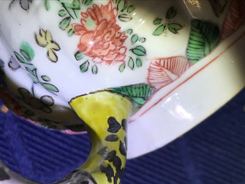 A Chinese famille verte teapot and cover, Kangxi