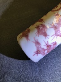 A Chinese underglaze red bottle-shaped 'dragon' vase, 19/20th C.