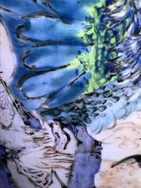 Een Chinese qianjiang cai vaas met mythologisch decor, 19/20e eeuw
