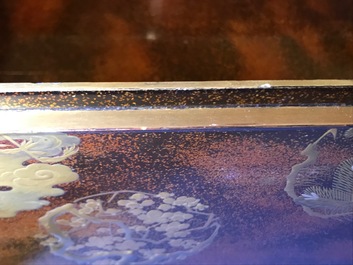 A Japanese lacquer 'suzuribako' with inner compartment, Edo or Meiji, 19th C.