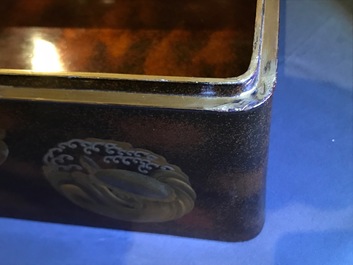 A Japanese lacquer 'suzuribako' with inner compartment, Edo or Meiji, 19th C.