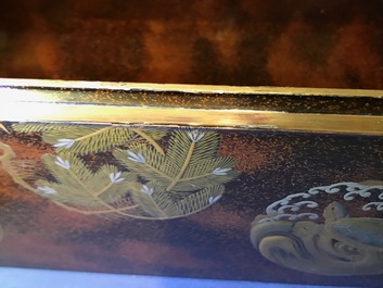 A Japanese lacquer 'suzuribako' with inner compartment, Edo or Meiji, 19th C.