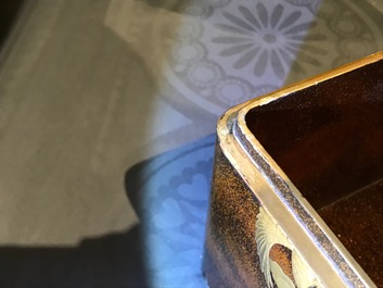 A Japanese lacquer 'suzuribako' with inner compartment, Edo or Meiji, 19th C.