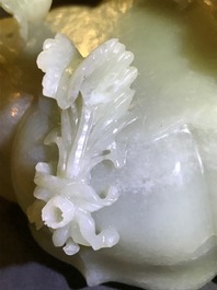 Two Chinese jade and rock crystal censers, 20th C.