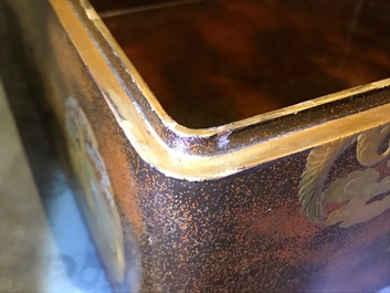 A Japanese lacquer 'suzuribako' with inner compartment, Edo or Meiji, 19th C.