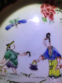 Een paar Chinese famille noire borden, Yongzheng