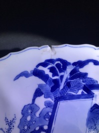 A varied collection of Chinese blue and white wares, Kangxi/Qianlong