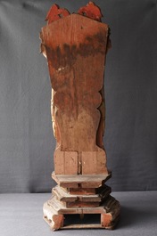 A large Chinese gilt and painted wood figure of Buddha, 19th C.