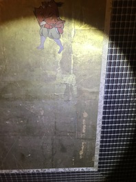 Un &eacute;cran byobu &agrave; deux feuilles &agrave; d&eacute;cor de voyageurs dans un paysage, Japon, Edo, 17/18&egrave;me