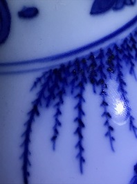 A Chinese blue and white double gourd vase, Transitional period
