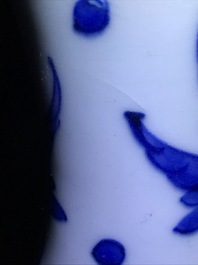 A Chinese blue and white double gourd vase, Transitional period
