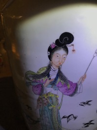 Drie Chinese famille rose en qianjiang cai vazen, 19/20e eeuw