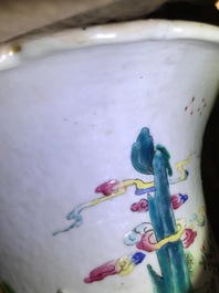 A large Chinese famille rose 'immortals' vase, 19th C.