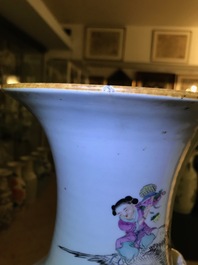 Drie Chinese famille rose en qianjiang cai vazen, 19/20e eeuw