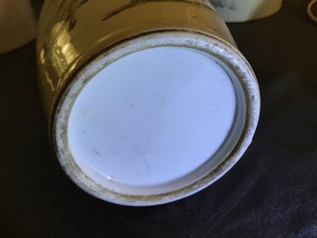 A collection of six Chinese qianjiang cai vases, 19/20th C.