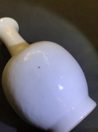 A Chinese blanc de Chine bottle vase with incised anhua design, ca. 1900