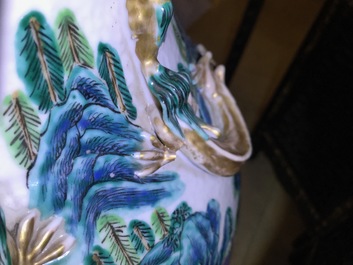 A large Chinese famille rose 'immortals' vase, 19th C.