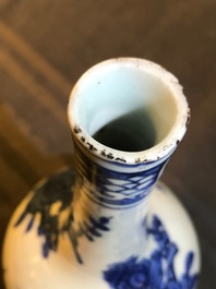 A Chinese blue and white bottle vase, Wanli