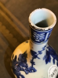 A Chinese blue and white bottle vase, Wanli