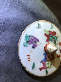 Five Chinese famille rose jars and covers, 19th C.