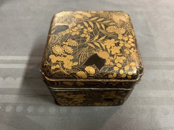 Six bo&icirc;tes couvertes en laque de Japon, Meiji/Showa, 19/20&egrave;me