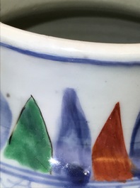 A pair of Chinese wucai &lsquo;dragon and phoenix&rsquo; vases, Transitional period