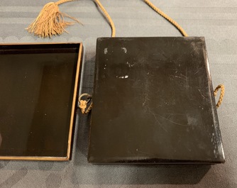 Six bo&icirc;tes couvertes en laque de Japon, Meiji/Showa, 19/20&egrave;me