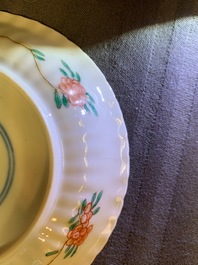 Six tasses et soucoupes en porcelaine de Chine famille verte, Kangxi