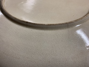 A fine Japanese Satsuma 'warrior' dish, Meiji, 19th C.