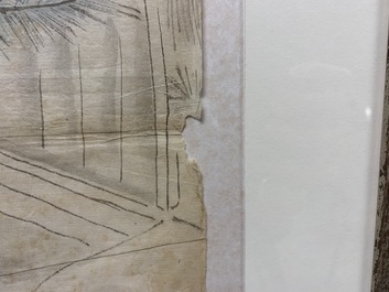 Kondo Harumasa (Japan, 19e eeuw): Drie dansende jongens, aquarel en inkt op papier, Edo, 19e eeuw