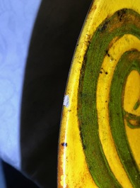 Alfred William Finch (1854 &ndash;1930): An Art Nouveau yellow- and ochre-glazed pottery dish