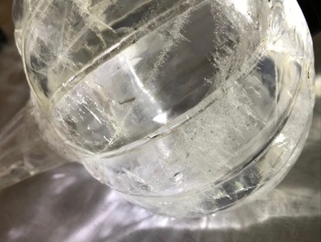 A Mughal-style rock crystal huqqa base, India, 19/20th C.