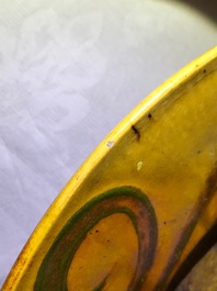 Alfred William Finch (1854 &ndash;1930): An Art Nouveau yellow- and ochre-glazed pottery dish