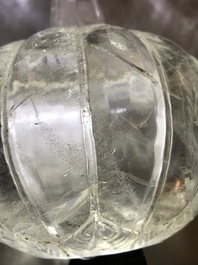 A Mughal-style rock crystal huqqa base, India, 19/20th C.