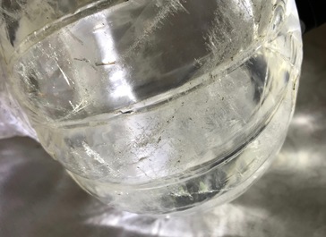 A Mughal-style rock crystal huqqa base, India, 19/20th C.