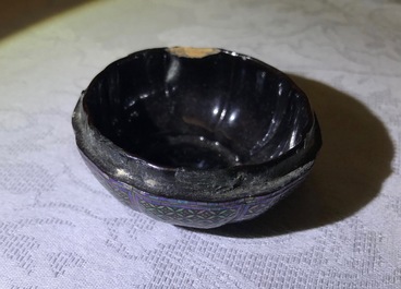 Une bo&icirc;te couverte en forme de citrouille en laque burgaut&eacute;, Chine, 18&egrave;me